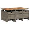 Vidaxl 11-Cz. Garden Furniture Set, With Cushions, Grey PE Rattan