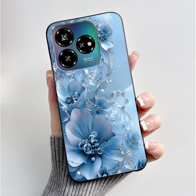 Case For ZTE Blade V60 Design 4G/Blade V60 Vita/Nubia V60 Design/Axon 60 Lite Soft Silicone Black Cover Cute Flower Cartoon Case
