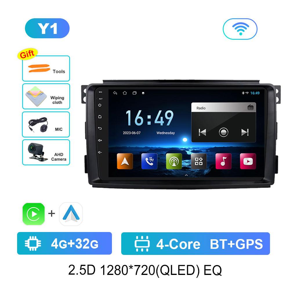 Android 14 Car Radio Multimedia Player for Mercedes Benz Smart Fortwo 451 2010 - 2015 GPS Navigation WiFi HD Screen Auto Tools