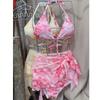 Women's Sexy Three-Piece Swimsuit: Bikini and Skirt Set for Slimming Beach Vacations