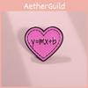 Creative Heart Shaped Formula Y Equals Mx Plus B Metal Badge Accessory In Hot Pink