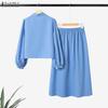 ZANZEA Women Long Sleeve Blouse and Long Skirts Casual Two Piece Suit Sets