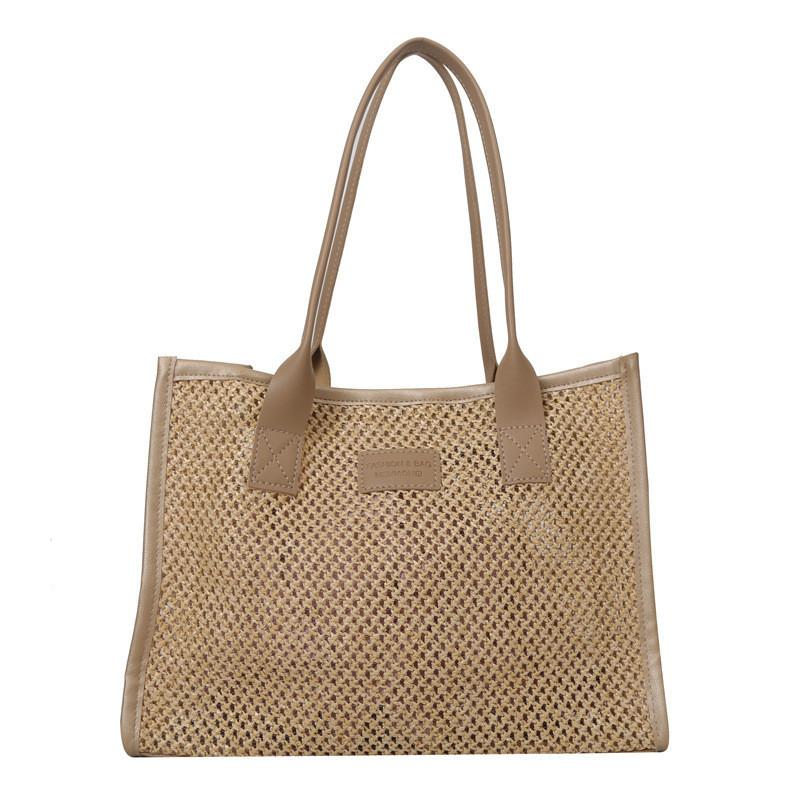 Trendy Summer Street Style Handbag Chic Hollow Out Woven Bucket Bag For Women