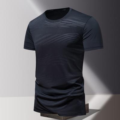 T-shirt Men's Short Sleeved Ice Silk Quick Drying Clothes Outdoor Fitness Sports Round Neck Short T Men