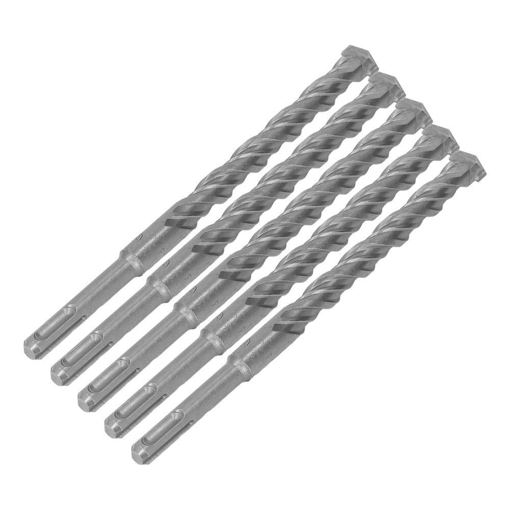 5pcs Carbide Tip Carbide Tipped Masonry Bits 2 Flute Spiral SDS Plus Hammer Bits For Concrete