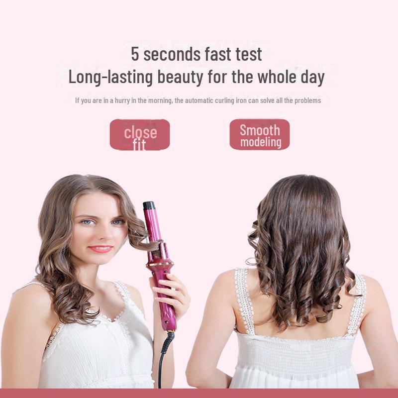 "Automatic Ceramic Curling Iron: Large & Small Waves, Negative Ion Technology"