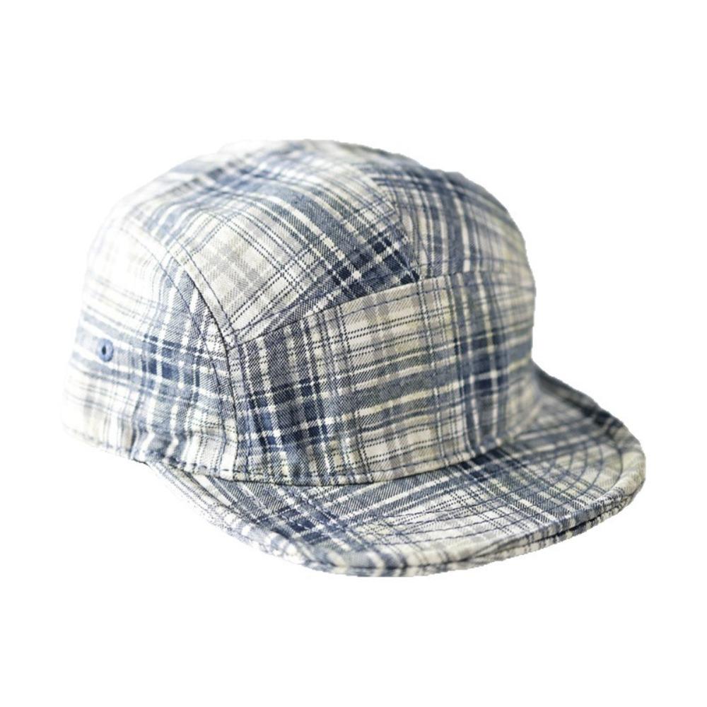 Retro Plaid Baseball Hats Breathable Sunshade Hats Fashionable Peaked Caps  Women