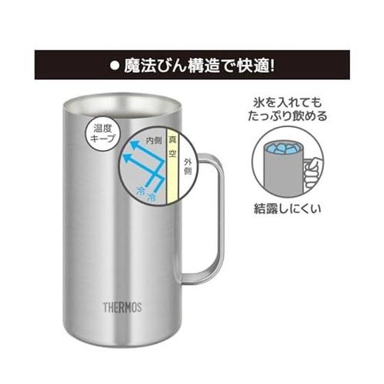 Thermos Vacuum Insulated Jug 1L Stainless Steel Dishwasher Safe Bottle Structure Heat Retention Cold Beer JDK-1001 S1