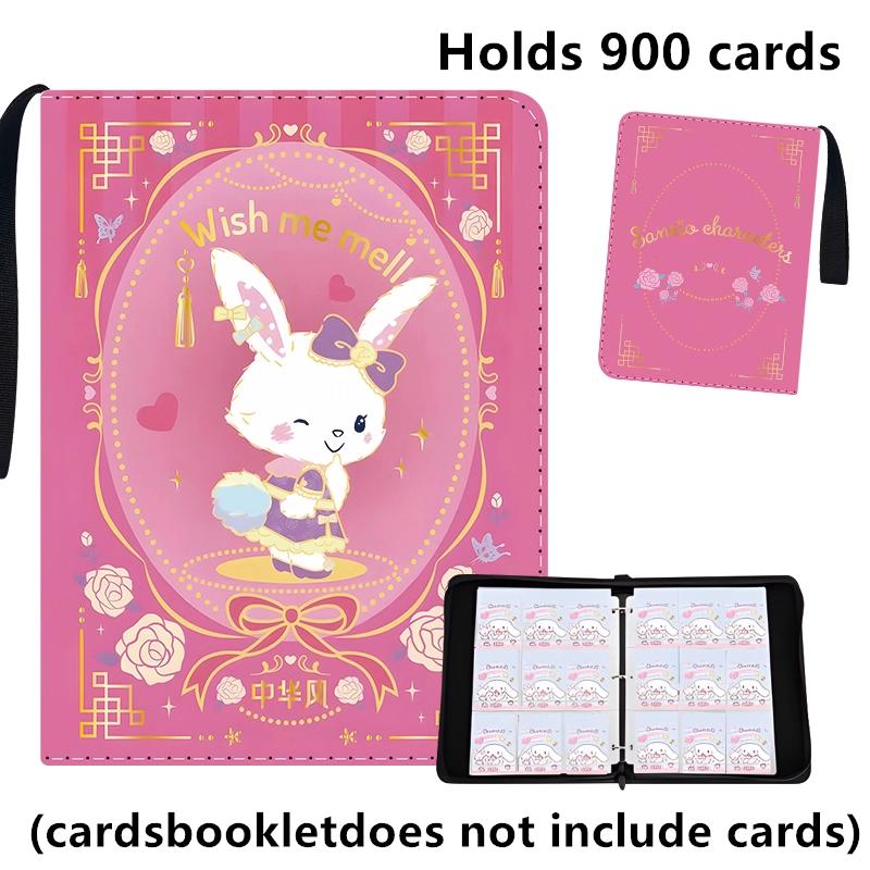 400/900pcs Sanrio Card Album Book Folder 4/9 Card Slots Collections Zipper Double Pocket Zipper Card Binder Holder