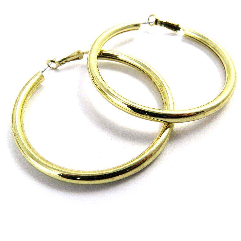 Les Trésors De Lily [L9573] - Zlaté kruhové náušnice 'Choregraphie' Ø 60 mm