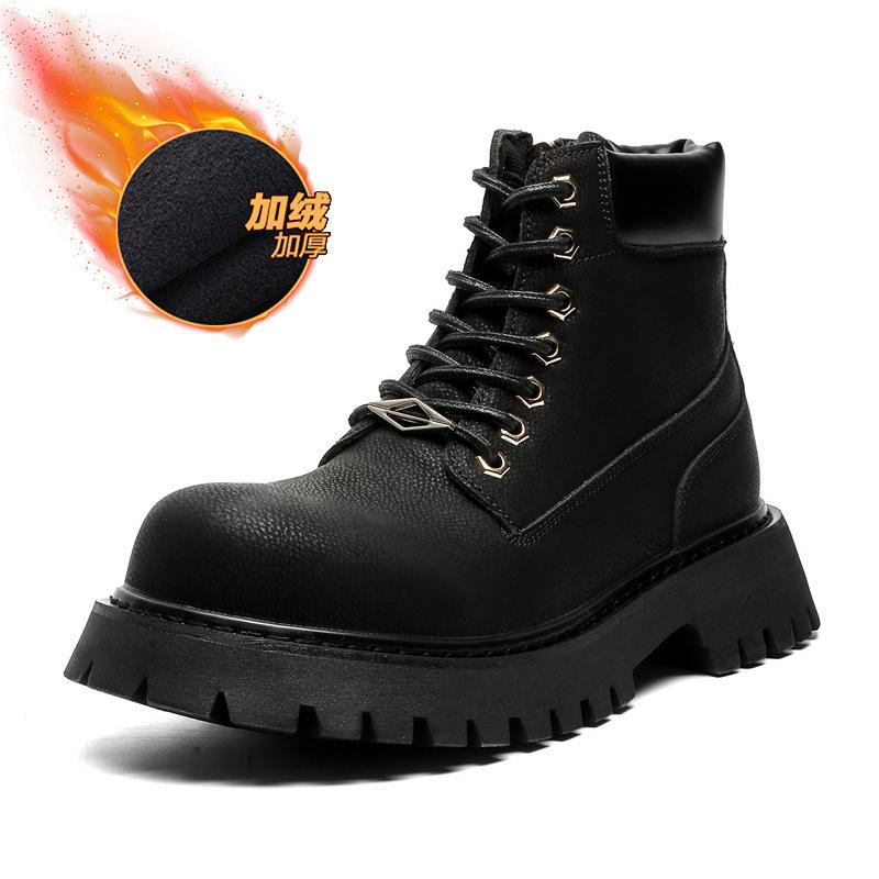 Men Women Martin Boots Autumn Winter Casual Ankle Boots Non‑Slip Wear‑Resistant Lace‑Up Shoes Outdoor Daily Footwear