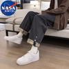 NASA MARVEL Men's Loose Wide-Leg Patchwork Jeans