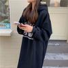 YYFS Women's Fashion Fall Winter Long Sleeve Hooded Loose Waistline Casual Dresses