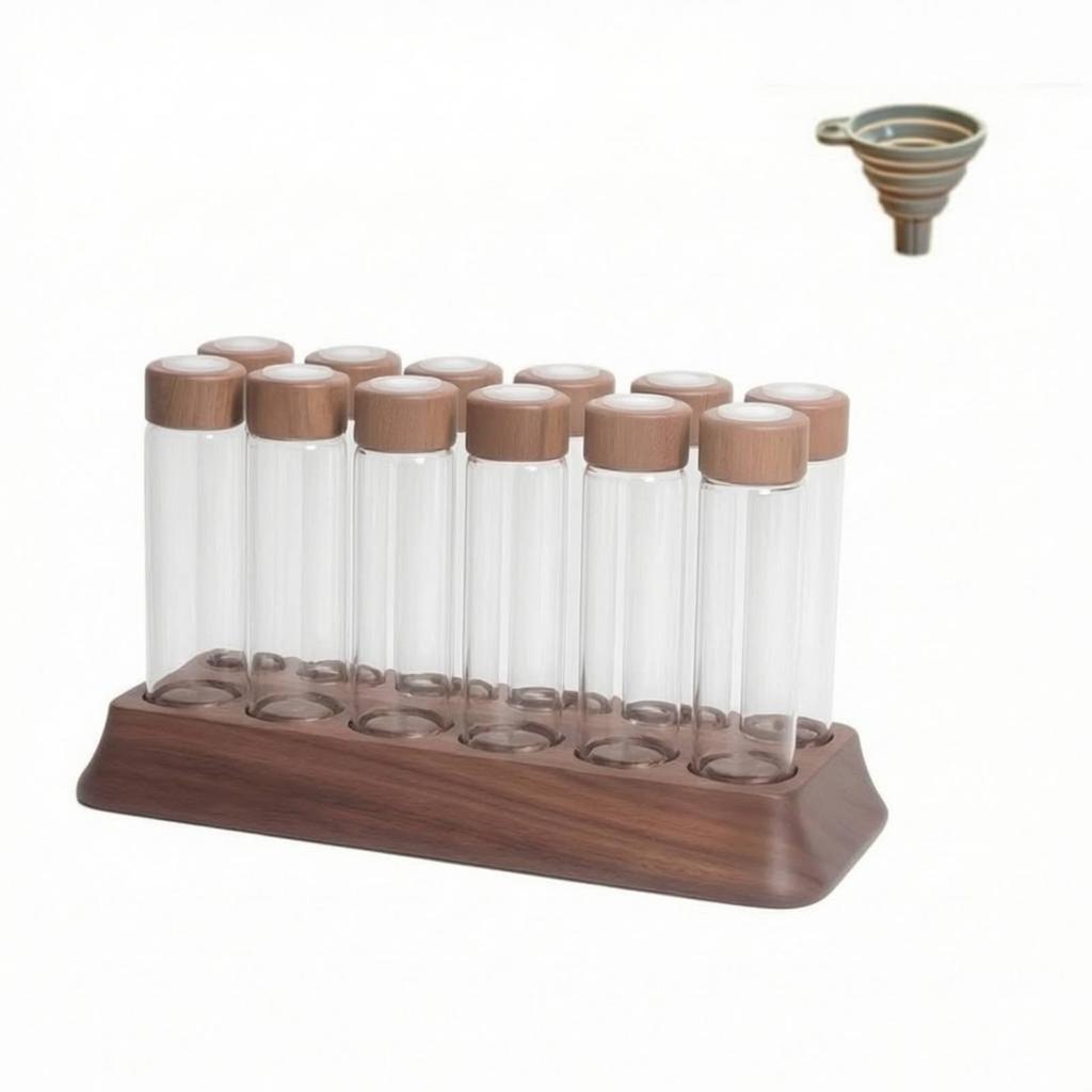 Coffee Bean Display Base with Glass Tubes Minimalist for Kitchen Counter