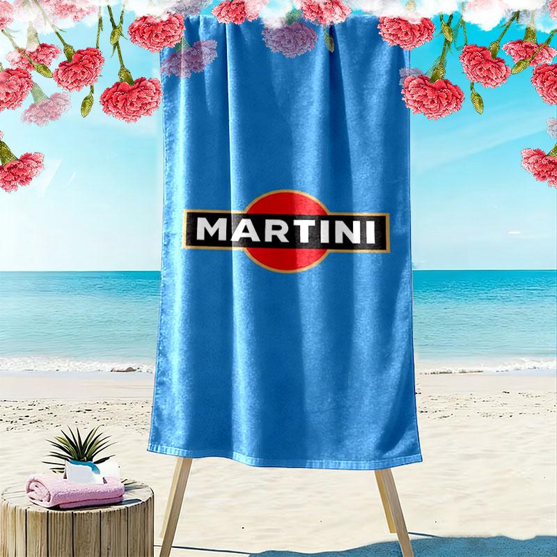 Martini Racing Print Strandtuch, Großes Weiches Schnelltrocknendes Handtuch für Strand Camping Schwimmen