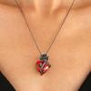 Gotische Y2K Rotes Herz und Rose Anhänger Halskette, Lässiger Modeschmuck für Damen, Das Ideale Geschenk