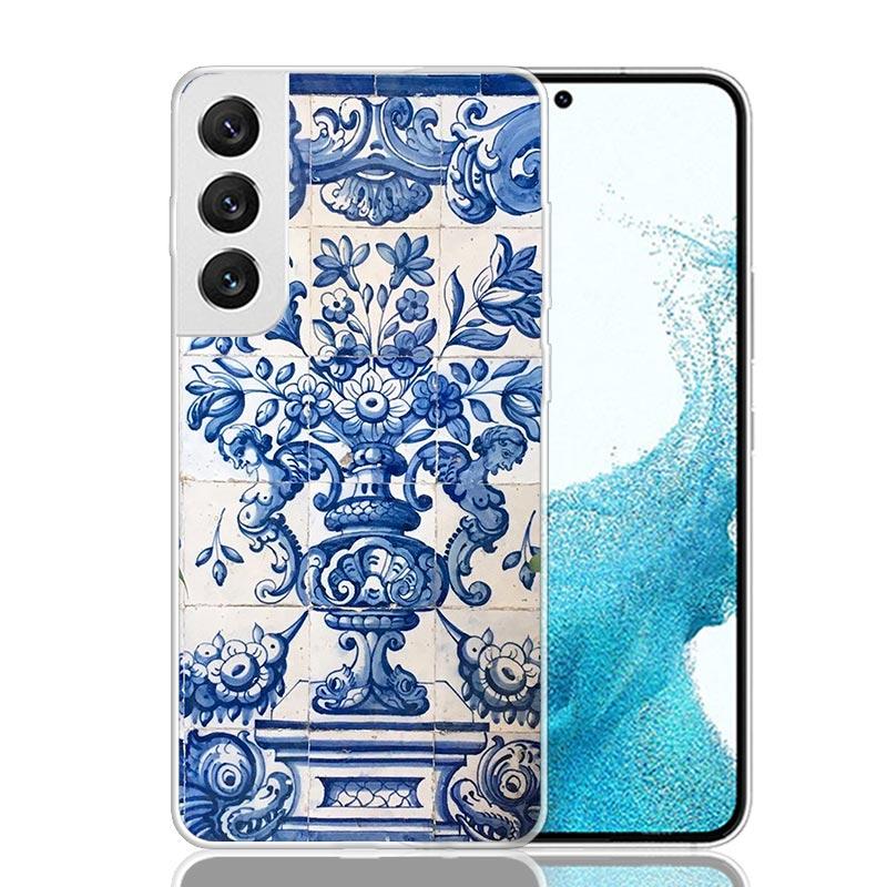 Blue And White Porcelain Phone Case For Samsung Galaxy S26 S25 Edge S24 S23 FE S22 Ultra S21 Plus S20 + Fundas Cover Coque Galax