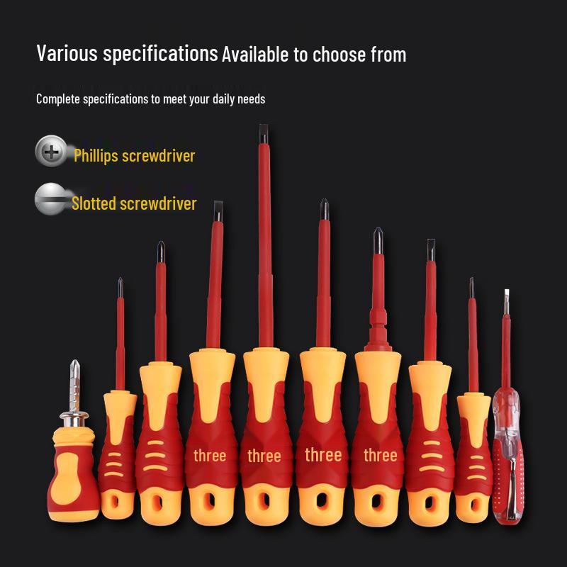 10-in-1 Insulated Electrician Screwdriver Set, Double-ended Chrome-vanadium Steel, Household Repair Tools