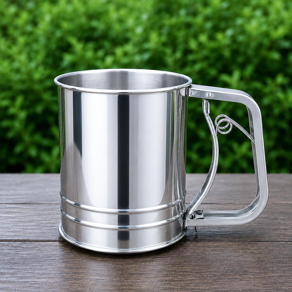 Wooden Handle Stainless Steel Mesh Matcha Filter - Small Kitchen Colander & Tea Strainer