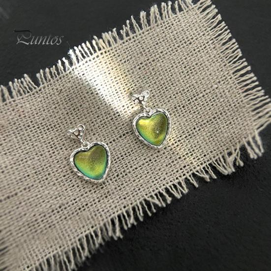 

1 пара Классические привлекательные роскошные серьги-подвески Роскошные серьги с кошачьим глазом в виде сердца Женский аксессуар