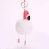 Cute Fluffy Pompom Flamingo Plush Toy Fur Fake Rabbit String Pendant Rope Plush Doll Toys Decor Gift Toy Bag Pendant Toy