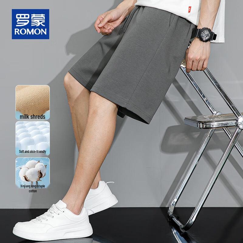 ROMON Men s Summer Casual Milk Silk Blend Shorts M