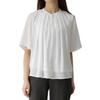 Smart Biz Short Sleeve Band Office Business White Women's Blouse, No-Iron, Opaque, Shape-Retaining, Stylish, Collar, Casual, Casual,