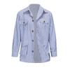 Spring and Autumn Men's Cardigan Striped Multi Pocket Long Sleeved Plus Size Casual Suit Jacket