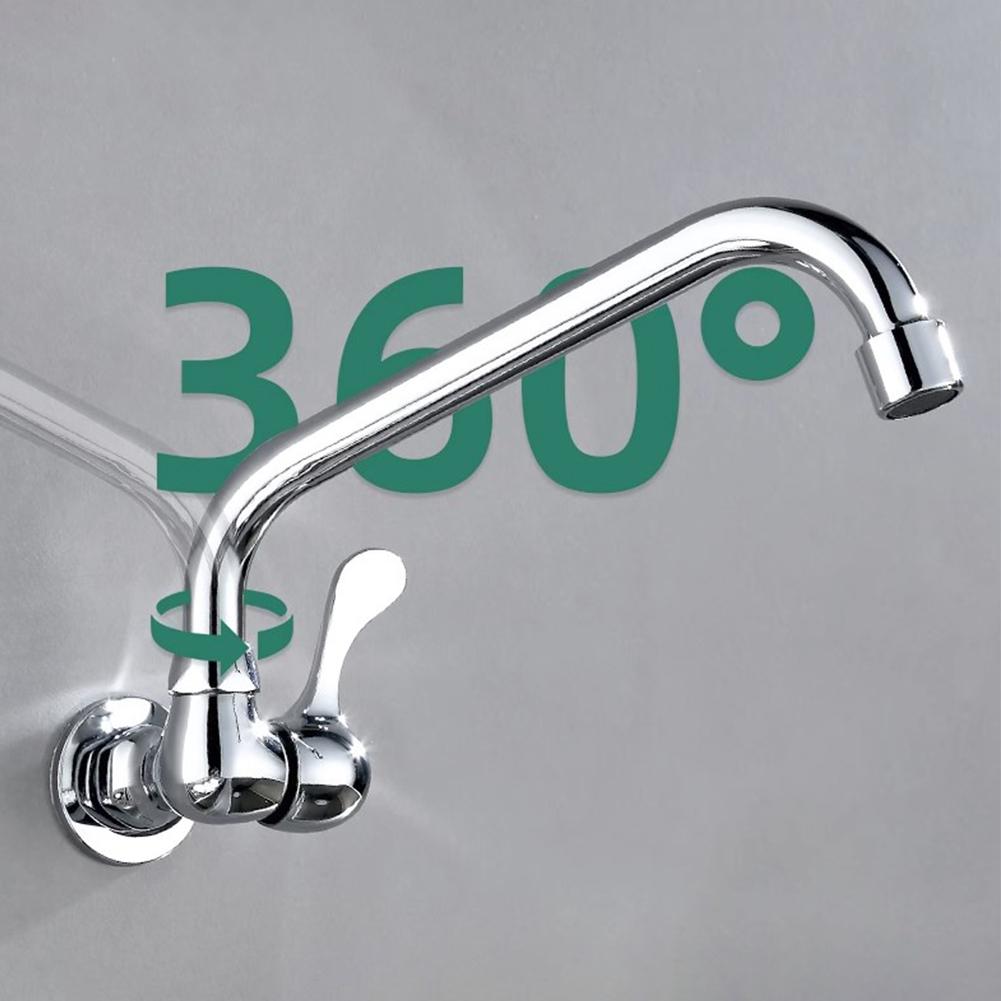 Kjøkkenkran Vannrenser Ettgrepshullkran Vask Roterende Ettgreps Kaldtvannskraner Messing Veggmontert Kjøkkenkran