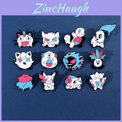 Cartoon And Funny Pokemon Brooch For Halloween Dark And Cool Alloy Accessory