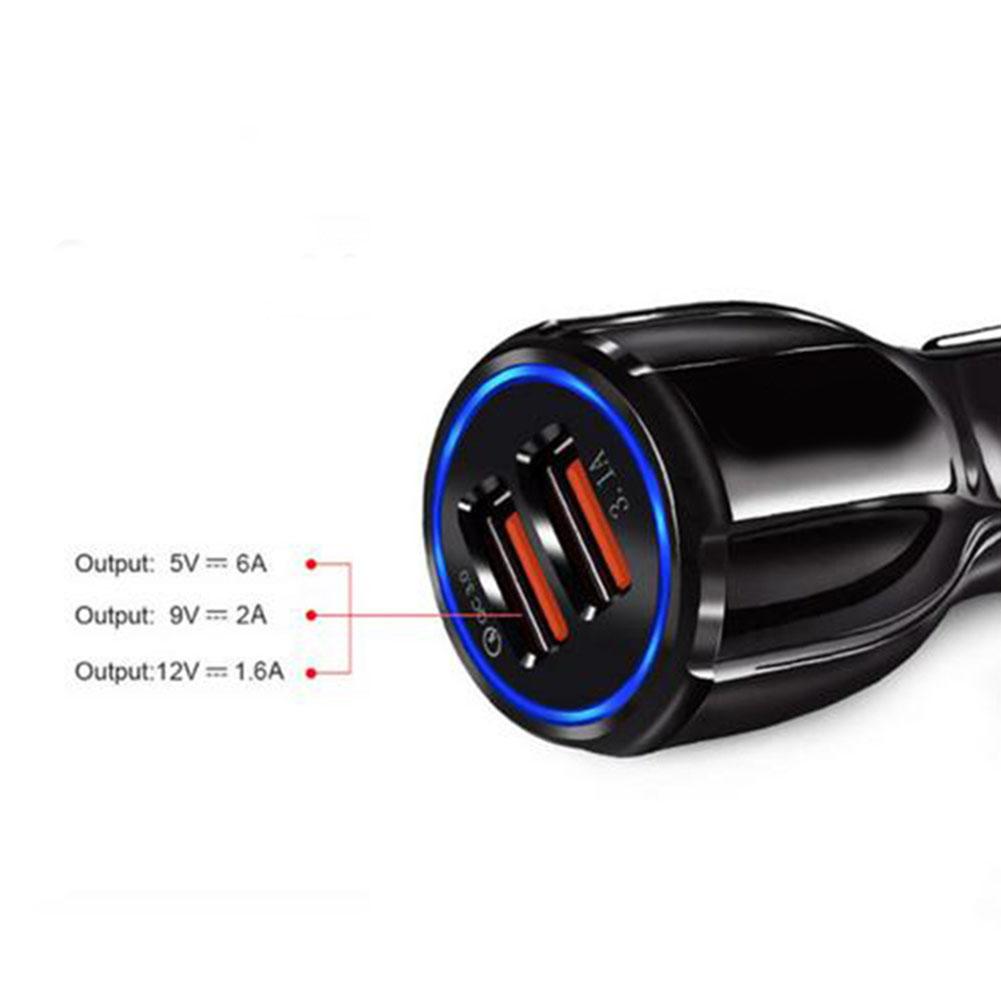 QC3.0 Quick Car Dual USB Car Adapter for Tablet Smart Devices