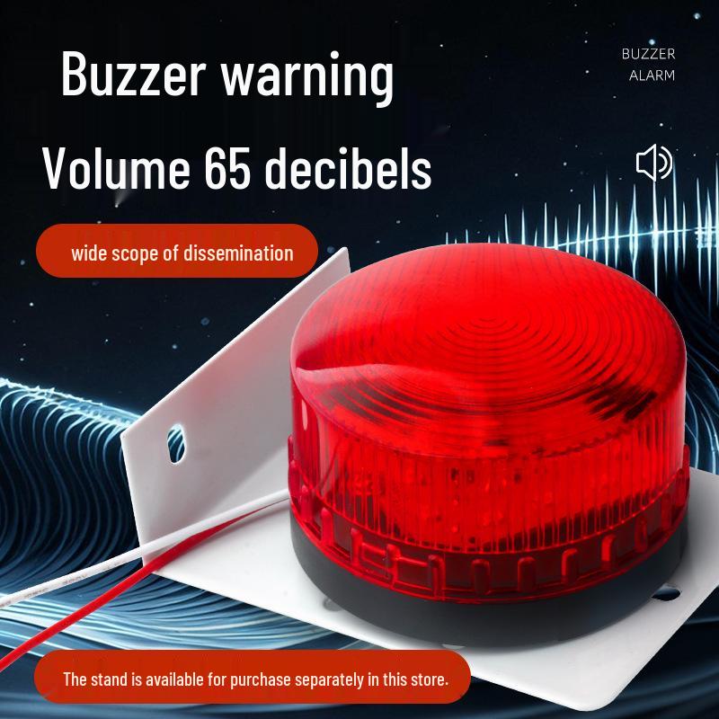 LTE-5061 Mini LED Strobe Light: Constant or Flashing Alarm with Sound, 12V/24V/220V