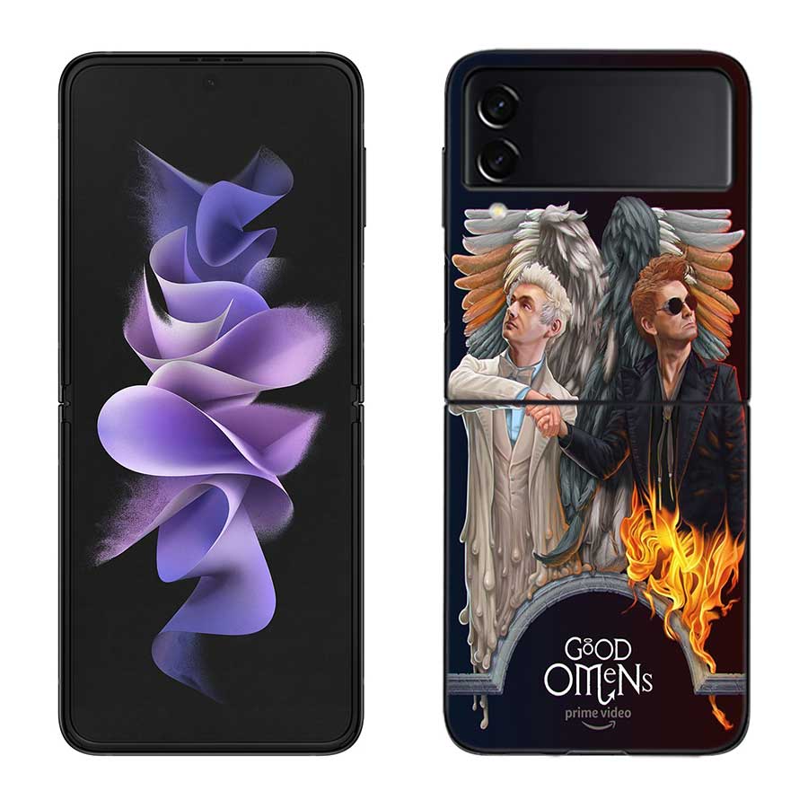 

Good Omens TV Phone Case For Samsung Z Flip 7 6 5G Galaxy Z Flip 5 4 3 Black Hard Cell Cover Luxury PC Shell Coque Samsung Z Flip 4 5G
