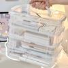 4 Layers Stackable Desk Storage Organizer Transparent Plastic Makeup Organizer Box Durable Jewelry Container Bins Drawer Table