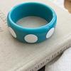 Chic Resin Polka Dot Geometric Bracelet: Bold High-End Fashion Jewelry for Women