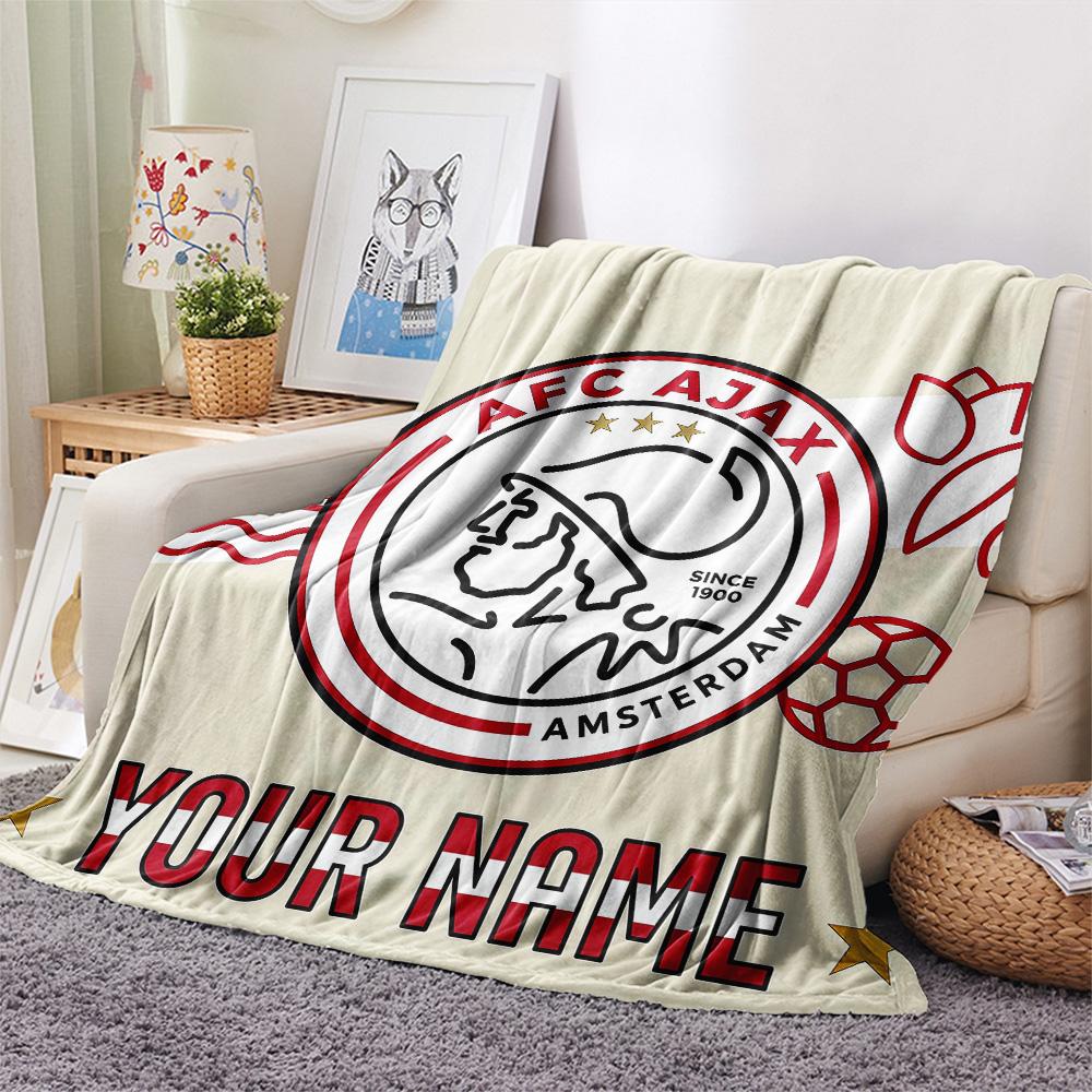 Custom Name Ajax Amsterdam2 Flannel Blanket, High Quality Comfortable for All Seasons, Home Decor, Warmth and Comfort