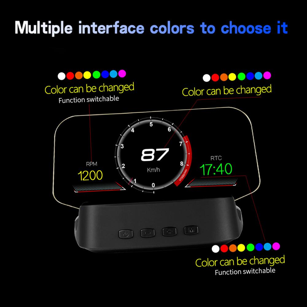 Car HUD Display OBD meter GPS Diagnostic Car Diagnostic Tool Scanner Auto Rder with Fatigue Warning Excessive Alarm for All Cars