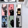 Black Cat Cartoon Cute Soft Phone Case for Samsung A17 A37 A57 A16 A26 A36 A56 A15 A25 A35 A55 A14 A24 A34 A54 A13 A23 A33 A53 A