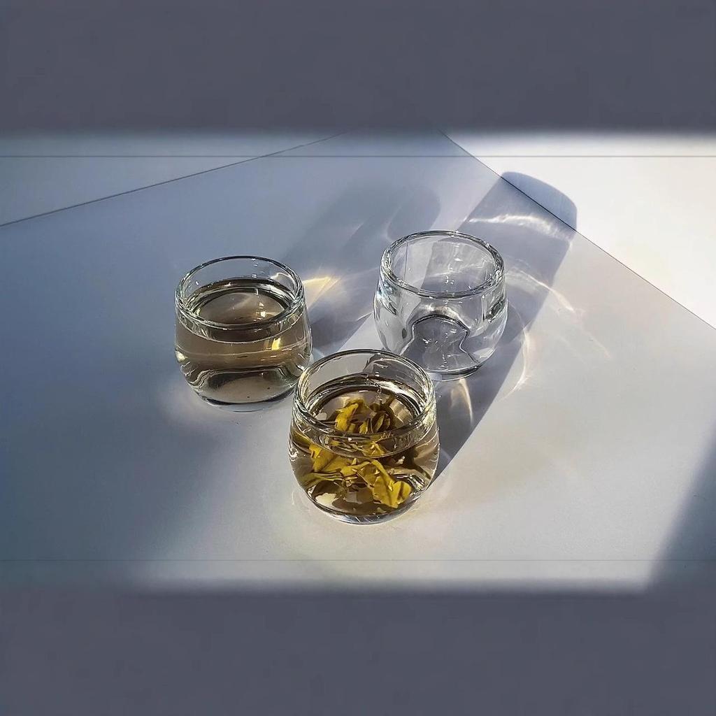Premium Thick Glass Thumb Ring Tea Tasting Cup