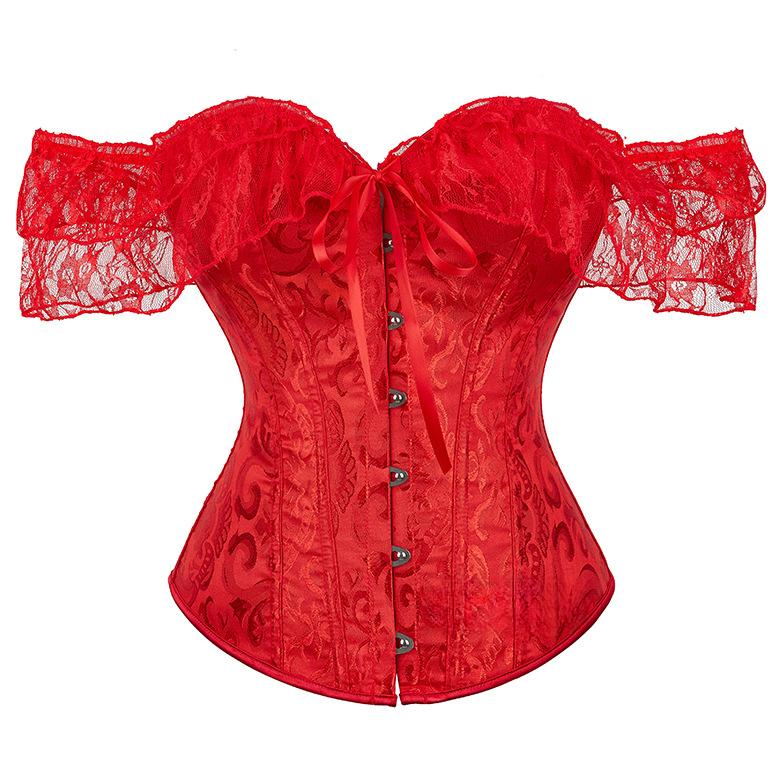 Damen Court Korsett Taillenbund Bustier Kleid Top Brautkorsett Kurzarm Shaping Court Lolita Korsett Bustier