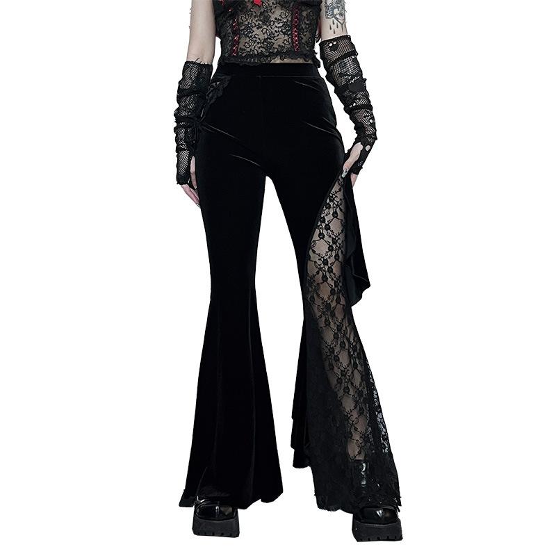 Women's Pants Wide Leg Gothic Sweatpants Punk Korean Style Black Elastic High Waist Trousers Joggers Harajuku Yoga Pant