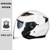 Motorcycle Helmet Half Face Helmets Double Lens Four Seasons Men Women 3/4 Open Face Motorbike Jet Helmets Dual Visor Capacete
