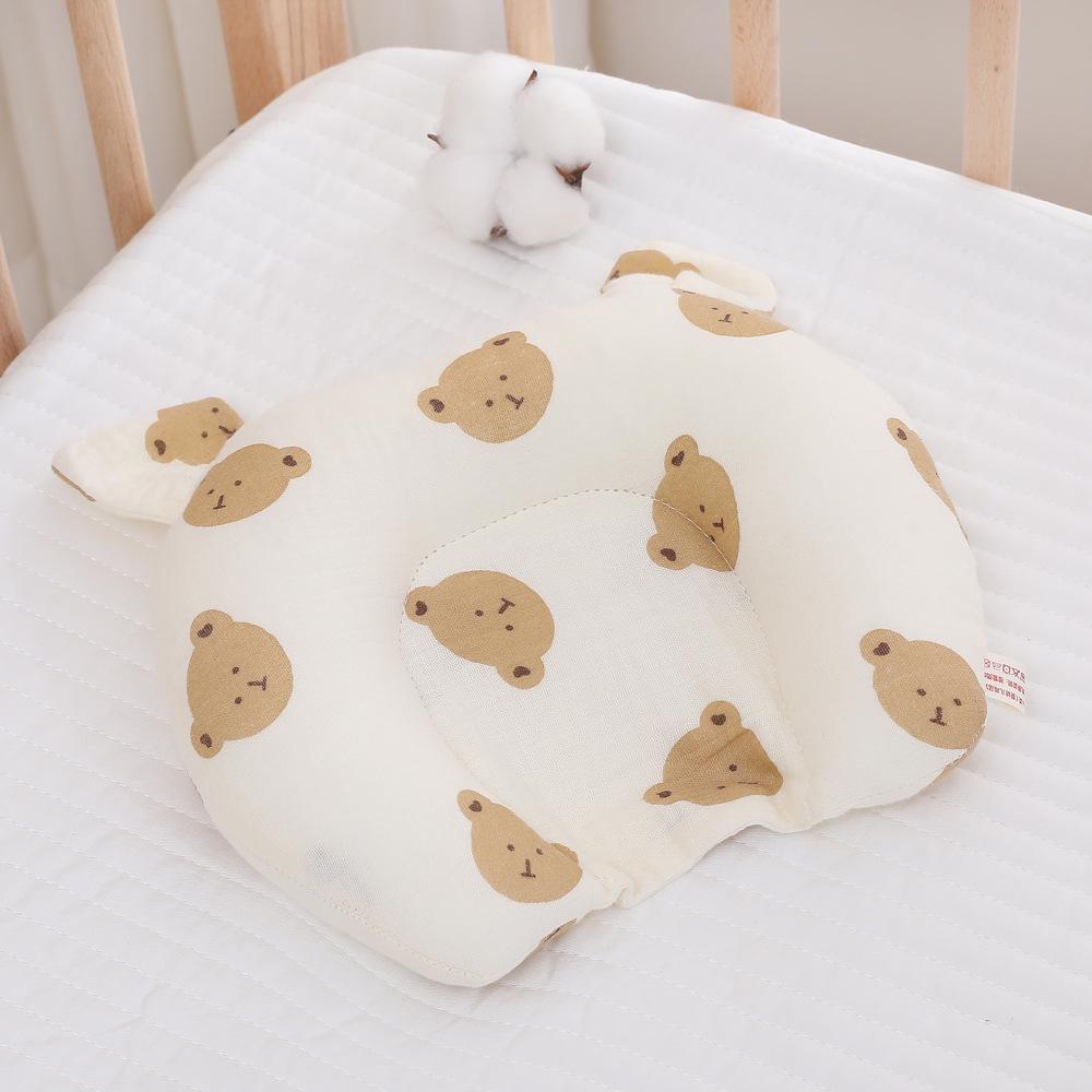 Gauze Baby Head-Shaping U-Pillow: Soft, Breathable Cotton for Infants 0-6 Months