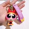 Cute Anime The Powerpuff And Girls Series Key Chain Kawaii Cartoon Role Creativity Backpack Keychain Girls Gift