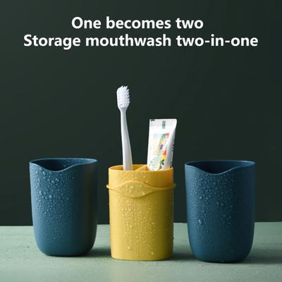 Mouthwash Cup Portable Plastic Simple Travel Rinse Cup Toothpaste Storage Box Home Supplies