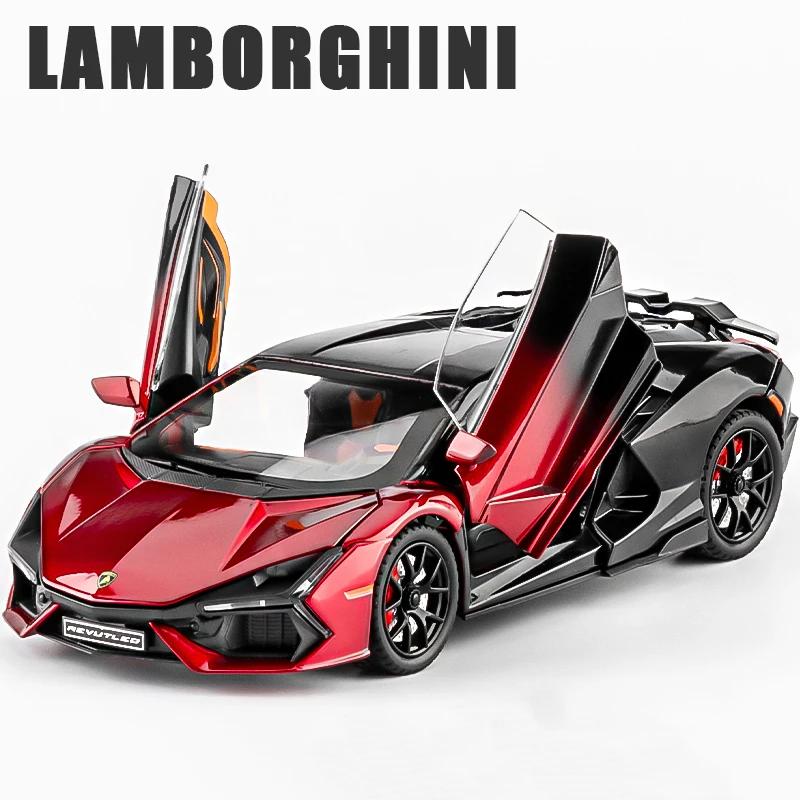 Lamborghini Revuelto Miniaturauto im Maßstab 1:24 aus Metallguss mit Sound und Lichteffekten – ein tolles Sammlerstück für Kinder!