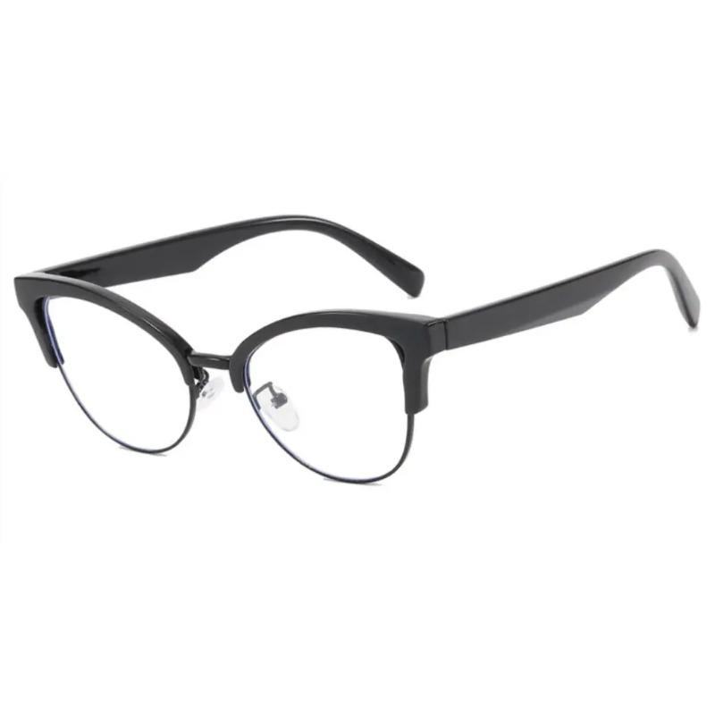 New Cat Eye Half Frame Anti Blue Light Reading Glasses Women Fashion Luxury Brand Ladies Flexible Optical Eyewear