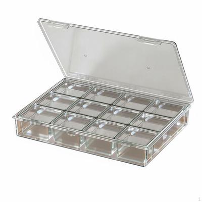 Compartment Box SeeThrough Organizer Compartmentalized Transparent Storage Case for Hobbyists,