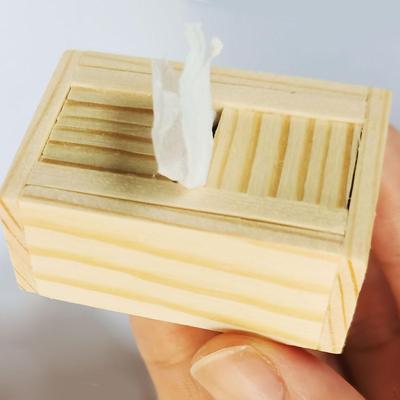 Dollhouse Miniature Tissue Box Cover Furniture DIY Wood Decoration Accessories