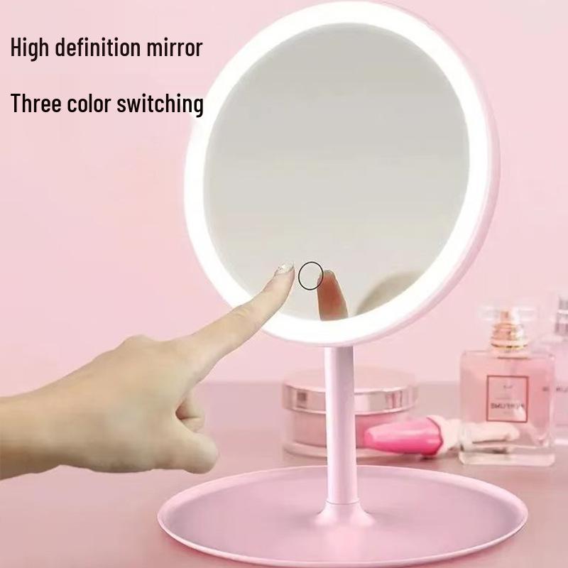 Adjustable Rotatable LED Makeup Mirror with Fill Light - Portable Desktop Vanity Mirror